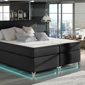 Čalúnená manželská posteľ s úložným priestorom Avellino 140 - čierna (Soft 11)