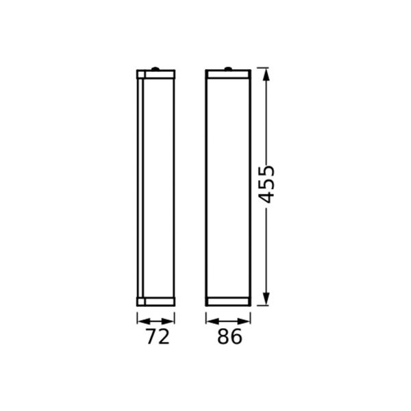 LEDVANCE Bathroom Classic Cylinder 45, 5 cm chróm, Kúpeľňa, oceľ, sklo, E14, 12W, L: 8.6 cm, K: 45.5cm