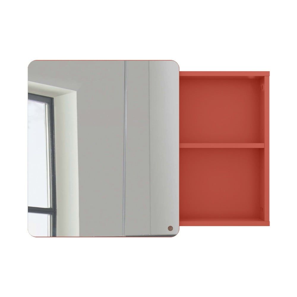Červená závesná/so zrkadlom kúpeľňová skrinka 80x58 cm Color Bath – Tom Tailor