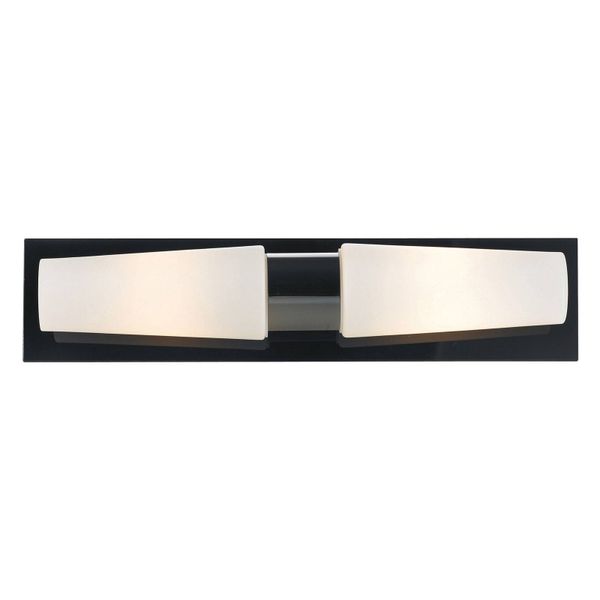 Markslöjd Kúpeľňové nástenné svietidlo Brastad, čierna 2-pl., Kúpeľňa, kov, sklo, E14, 40W, L: 40 cm, K: 11.5cm
