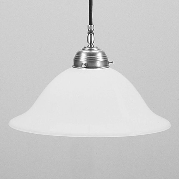 Berliner Messinglampen Závesná lampa Anja nikel matný, Obývacia izba / jedáleň, kov, sklo, E27, 60W, K: 16cm