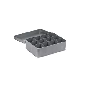 Sivá kovová krabica na čaj LABEL51