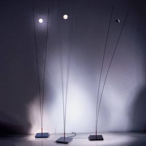 Ingo Maurer Ilios dizajnérska stojaca lampa čierna, Obývacia izba / jedáleň, kov, sklo, GY6.35, 35W, K: 190cm