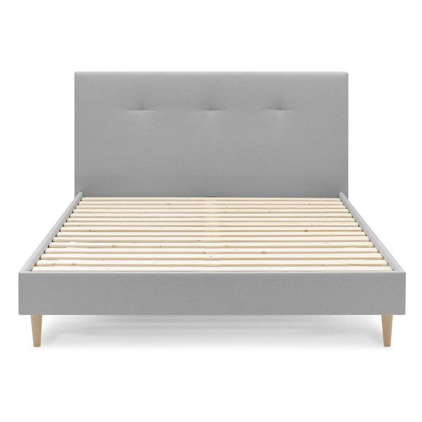 Svetlosivá čalúnená dvojlôžková posteľ s roštom 160x200 cm Tory - Bobochic Paris
