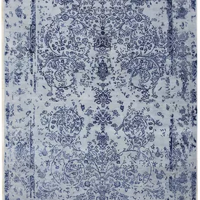 Diamond Carpets koberce Ručne viazaný kusový koberec Diamond DC-JK ROUND Silver / peacock blue - 120x170 cm