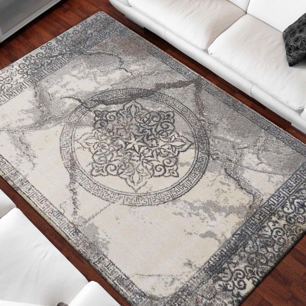 DomTextilu Sivý koberec so vzorom mandaly 26832-154950