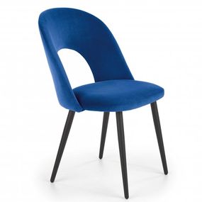Jedálenská stolička K384 zamat / čierna Halmar Modrá