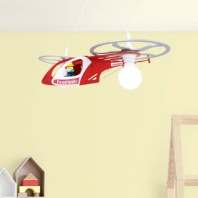 Elobra Závesná lampa Helikoptéra Fred pre detskú izbu, Detská izba, drevo, E27, 40W, P: 60 cm, L: 40 cm, K: 15cm