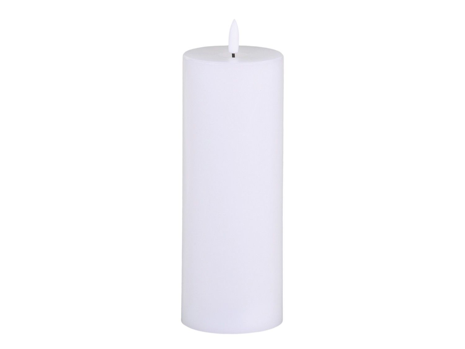 Biela široká a vysoká sviečka na batérie Candle ľad - Ø 7,5 *20cm /2xAA