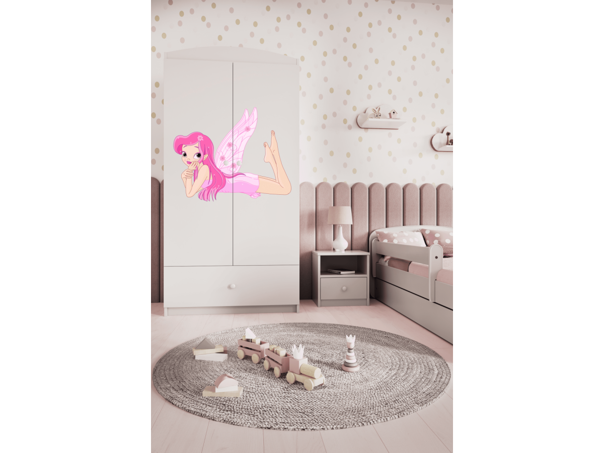 Dětská skříň Babydreams 90 cm víla s křídly bílá