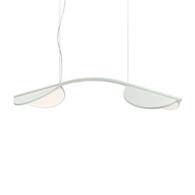 FLOS Almendra Arch závesné LED svetlo, dlhé, biela, Obývacia izba / jedáleň, hliník, 30W, P: 130.59 cm, L: 32.37 cm, K: 18.88cm