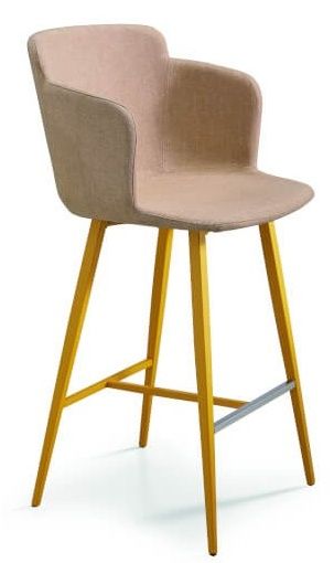 MIDJ - Dvojfarebná čalúnená barová stolička CALLA s kovovou podnožou