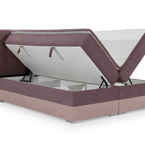 Čalúnená manželská posteľ s úložným priestorom Dalino 160 - svetlosivá / svetlomodrá