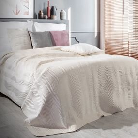 DomTextilu Kvalitný obojstranný prehoz na posteľ krémovej farby Šírka: 230 cm | Dĺžka: 260 cm 27502-240893