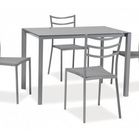 Jedálenský set Signal KENDO (stôl + 4 stoličky) sivá