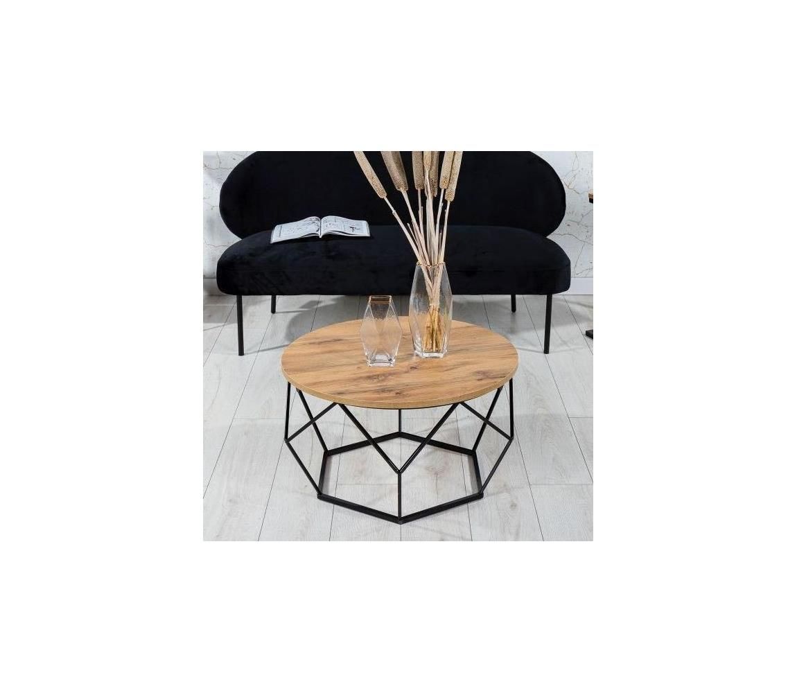 Konferenčný stolík MARMUR 40x70 cm čierna/hnedá