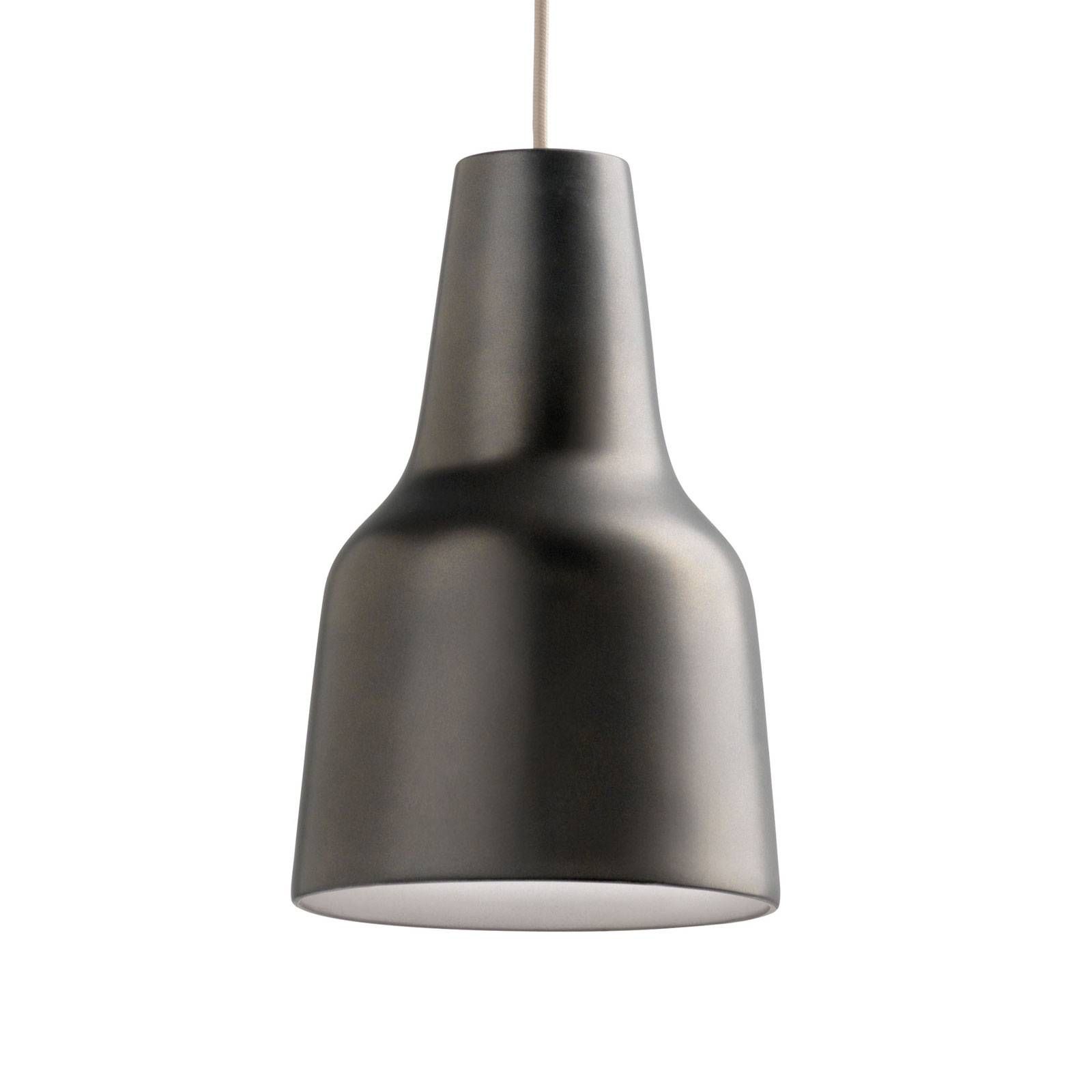 Modo Luce Eva závesná lampa Ø 38 cm tmavohnedá, Obývacia izba / jedáleň, keramika, textil, E27, 70W, K: 55cm