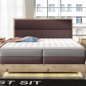 Boxspring posteľ massiv wood HELEN LED