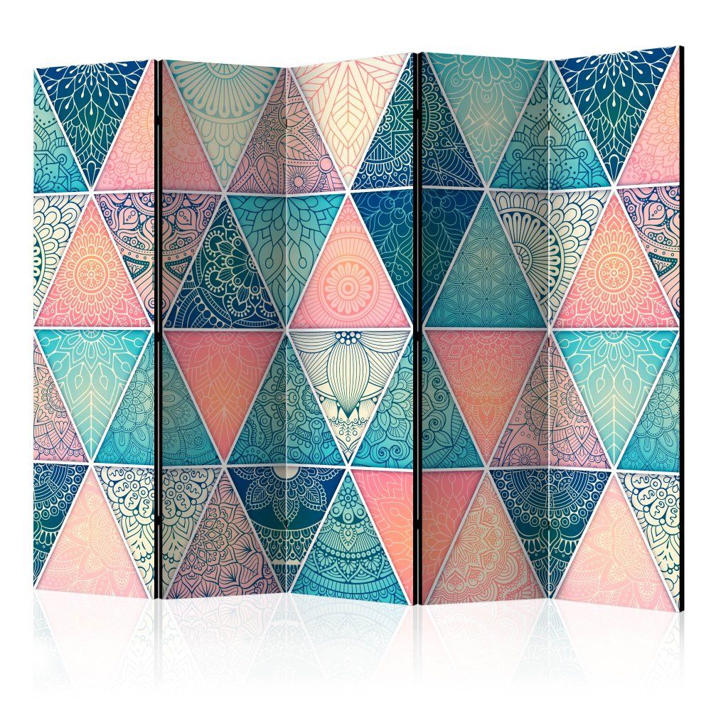 Paraván Oriental Triangles Dekorhome 225x172 cm (5-dielny)