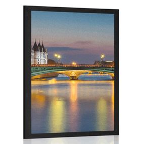 Plagát nočný Paríž - 40x60 black