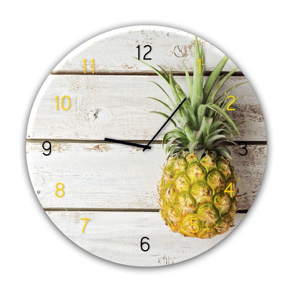 Nástenné hodiny Styler Glassclock Pineapple, ⌀ 30 cm