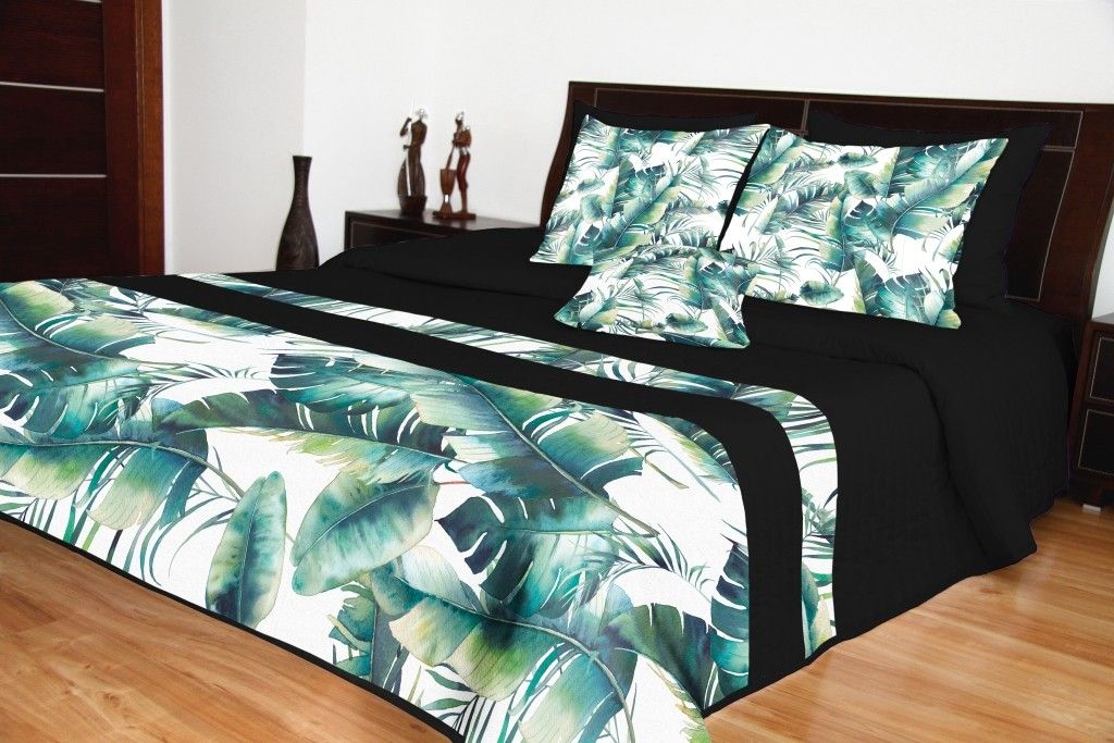 Prikrývky na posteľ v čiernej farbe prešívané Šírka: 170 cm | Dĺžka: 210 cm