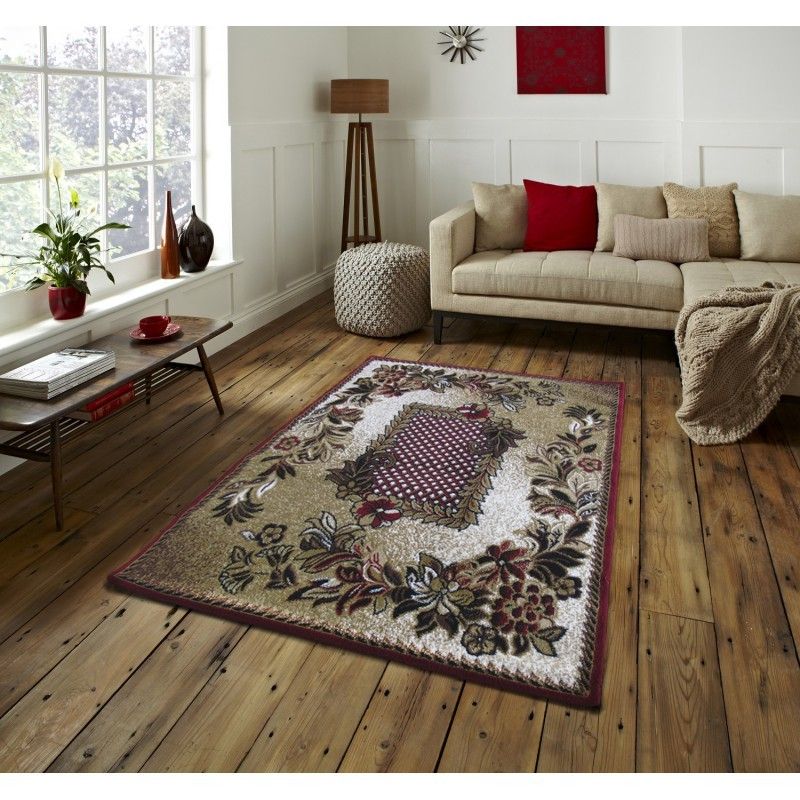 DomTextilu Kvalitný červený vintage koberec do obývačky 41480-196335  200 x 300 cm Červená