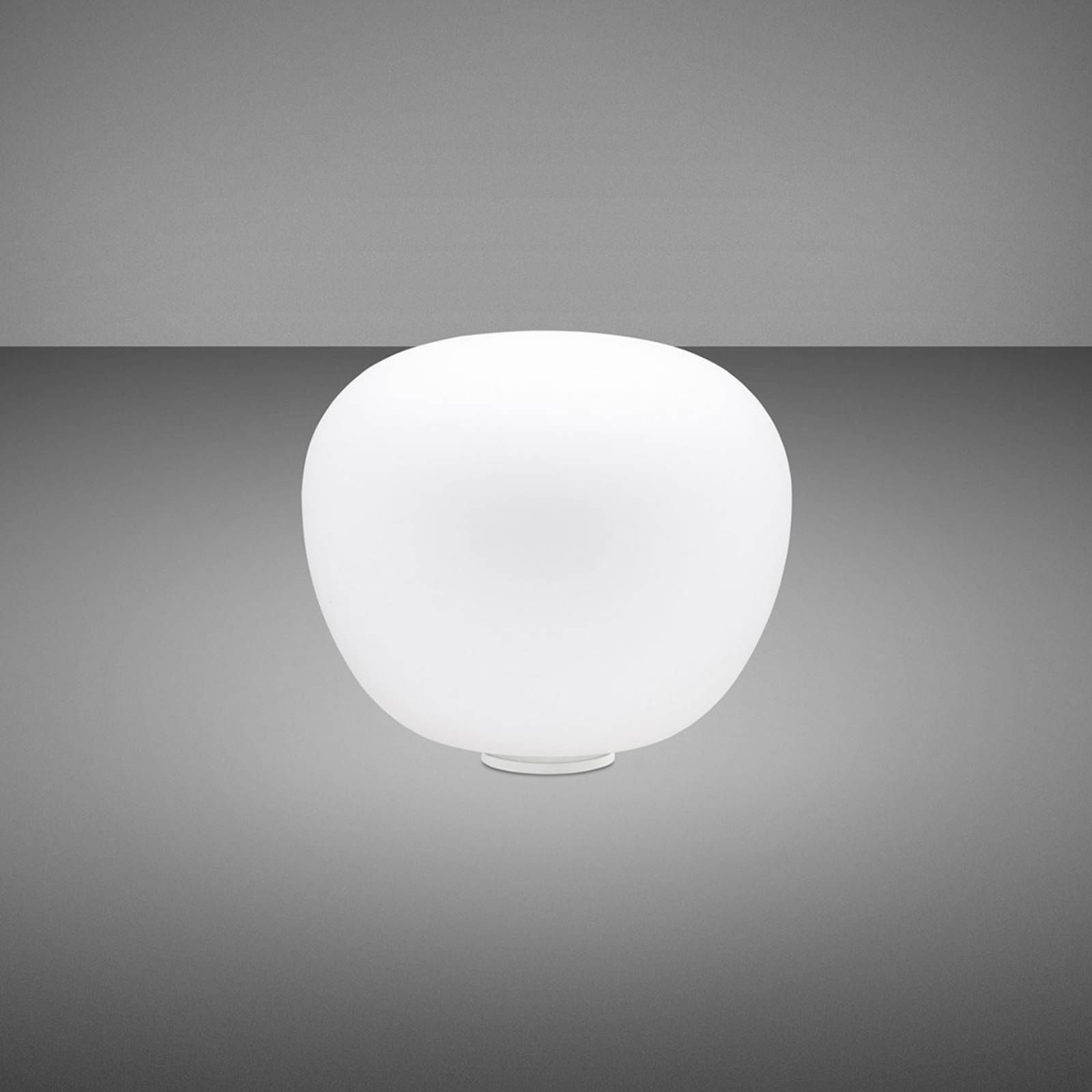 Fabbian Lumi Mochi stolná lampa ležiaca Ø 20 cm, Obývacia izba / jedáleň, sklo, plast, G9, 48W, K: 18cm