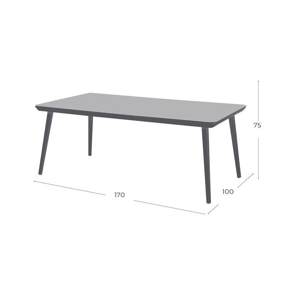 Sivý záhradný jedálenský stôl Hartman Sophie, 170 x 100 cm