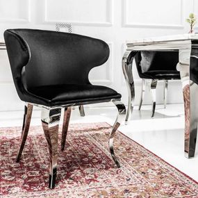 LuxD 20683 Dizajnová stolička Rococo II čierny zamat