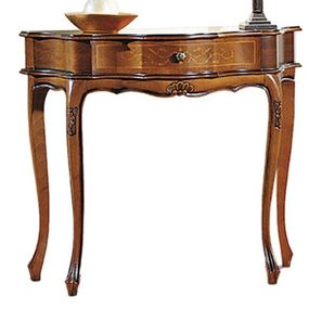 Estila Rustikálny luxusný konzolový stolík Clasica z masívneho dreva hnedej farby s ornamentálnym zdobením 88cm