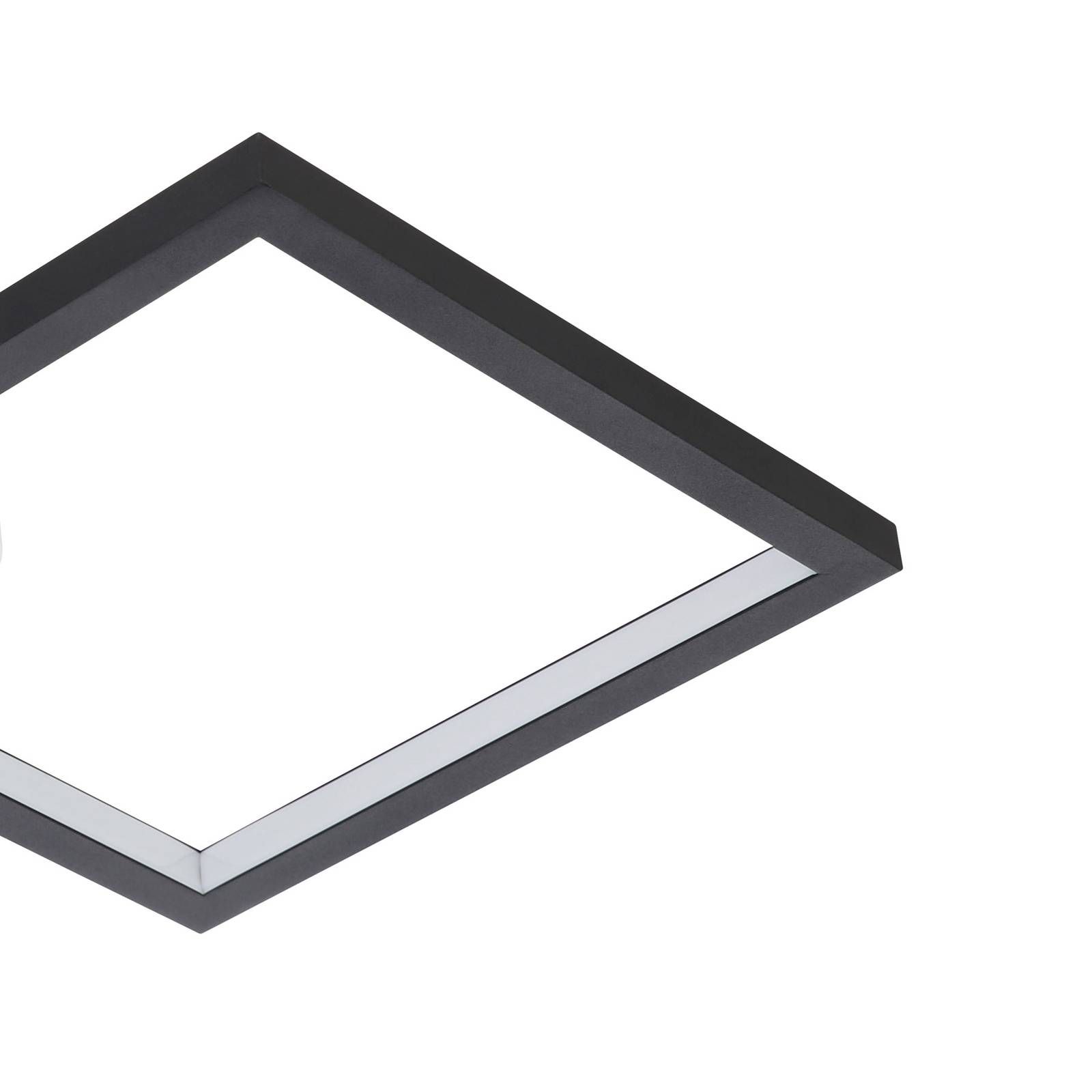 EGLO Stropné LED svetlo Gafares s remote hranaté čierna, Obývacia izba / jedáleň, hliník, oceľ, plast, 15W, P: 33 cm, L: 33 cm, K: 5cm
