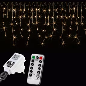 Vianočný svetelný dážď - 15 m, 600 LED, teple biely, ovládač