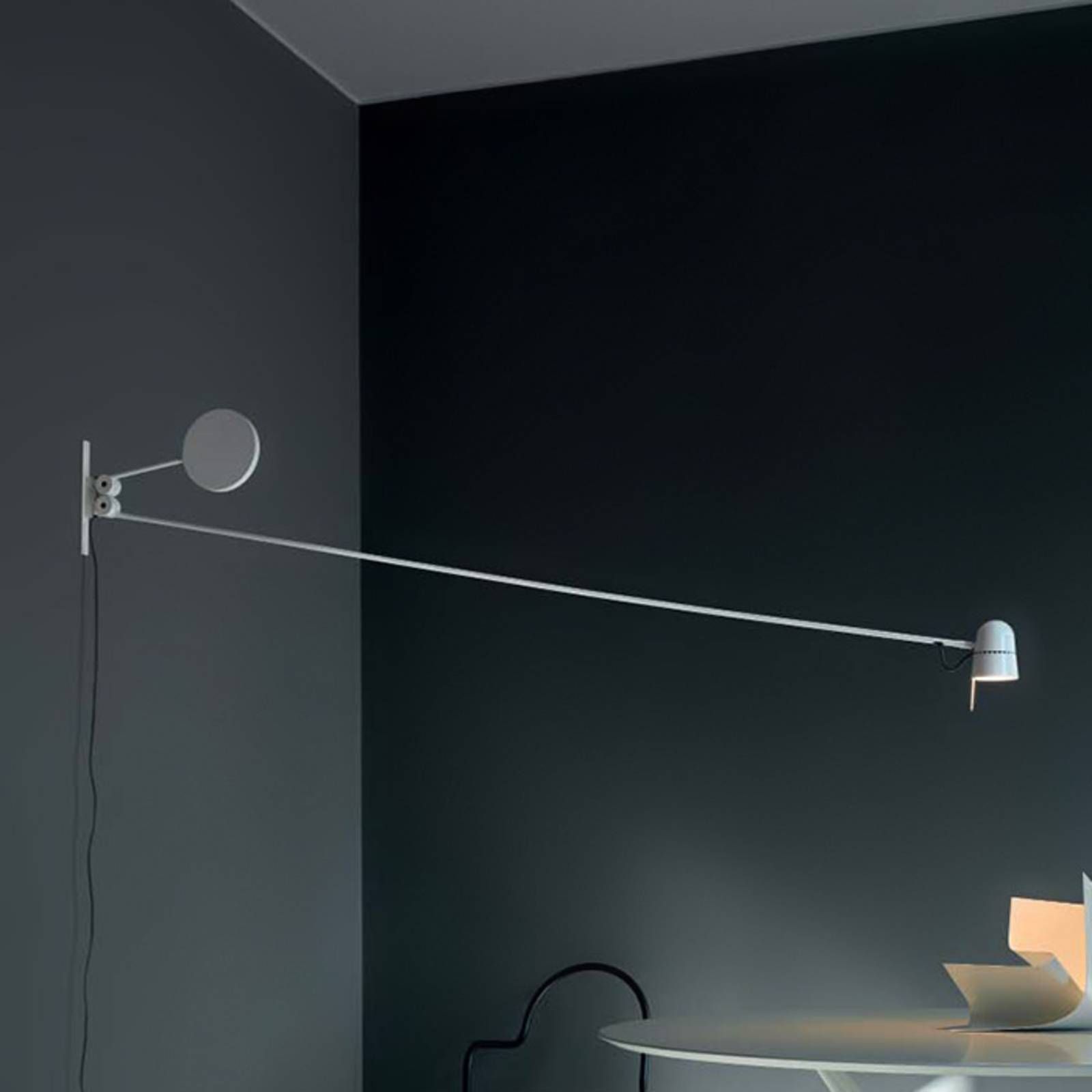 Luceplan Counterbalance nástenné LED svetlo biele, Obývacia izba / jedáleň, oceľ, hliník, 12W, L: 8.5 cm