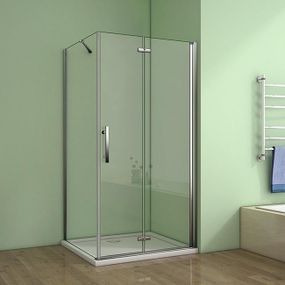 H K - Obdĺžnikový sprchovací kút MELODY 90x100 cm so zalamovacími dverami vrátane sprchovej vaničky z liateho mramoru SE-MELODYB890100/THOR-10090