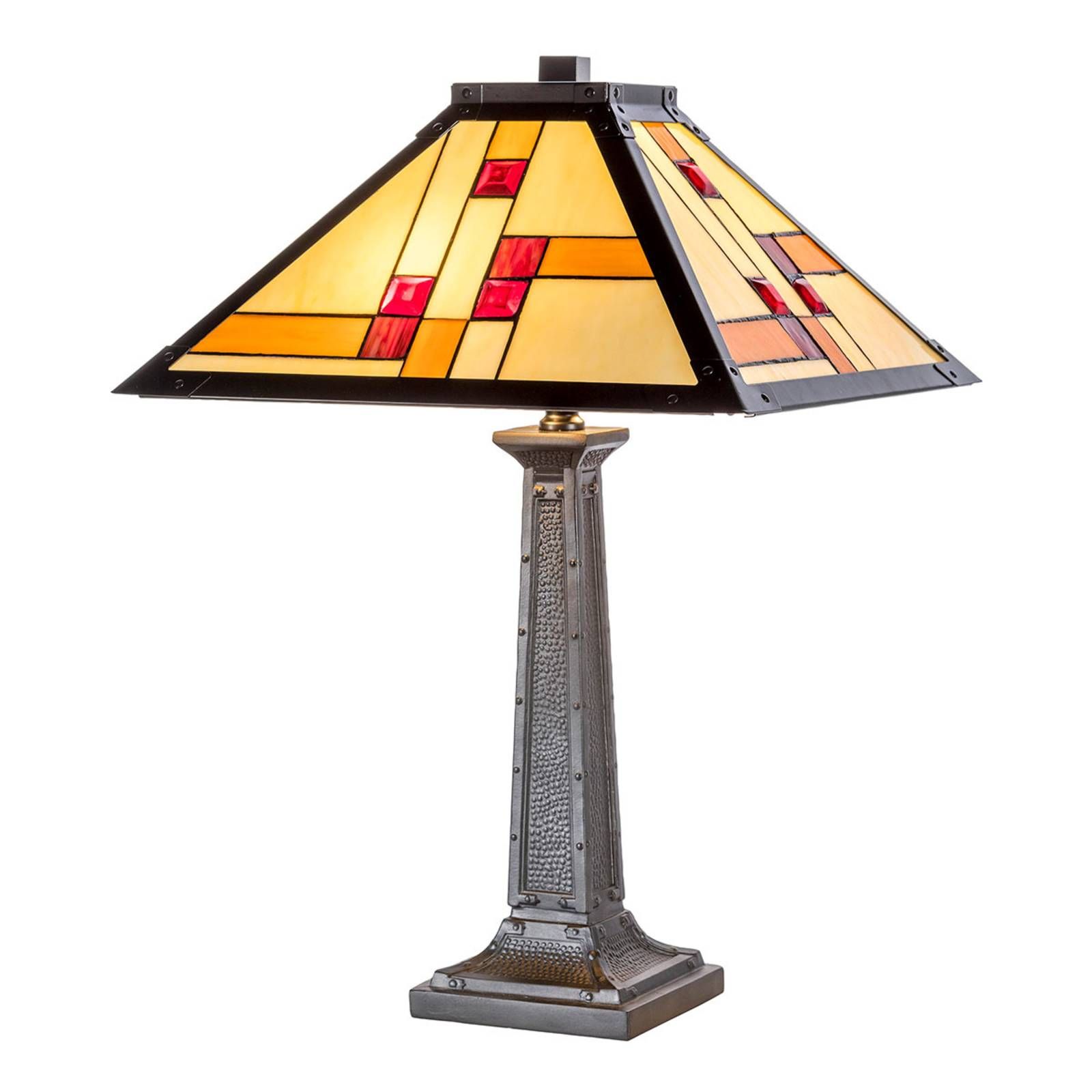 Artistar Stolná lampa KT1836-40+P1836 v štýle Tiffany, Obývacia izba / jedáleň, kov, sklo, E27, 60W, L: 40 cm, K: 60cm