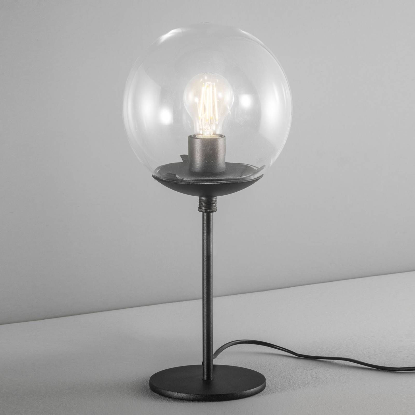 Metallux Stolná lampa Global Ø 20 cm čierna, Obývacia izba / jedáleň, železo, plast, E27, 40W, K: 40cm