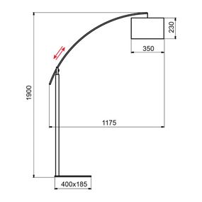 Aluminor Rainbow stojaca lampa ebenové drevo/chróm, Obývacia izba / jedáleň, kov, drevo, látka, E27, 12W, K: 190cm