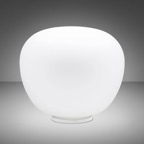 Fabbian Lumi Mochi stolná lampa ležiaca Ø 45 cm, Obývacia izba / jedáleň, sklo, kov, E27, 22W, K: 39.5cm