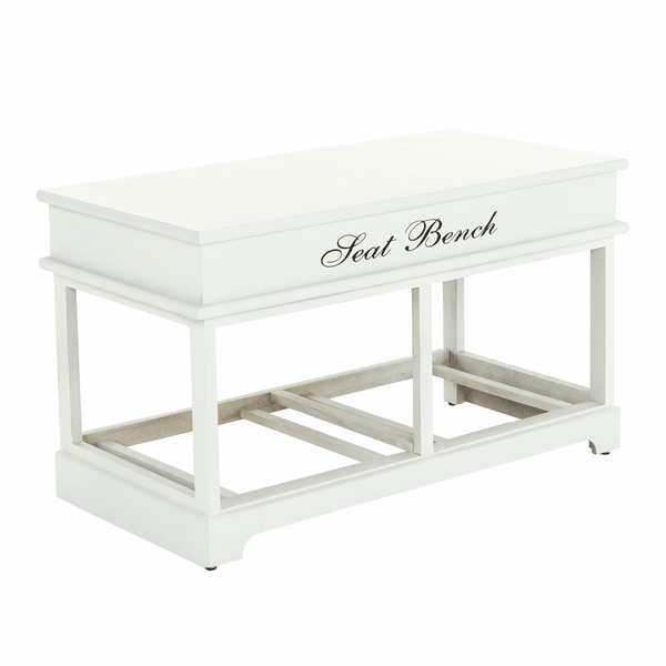 Lavica s vankúšom, 2 šuplíky, biela/sivá, SEAT BENCH 2 NEW