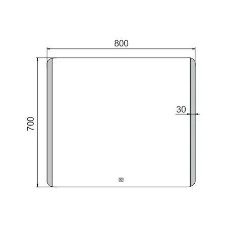 Nimco zrkadlo LED senzor 800 x 700 Model 17000 hliníkový rám ZP 17003V ZP 17003V