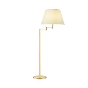 B+M LEUCHTEN Seda stojaca lampa s kĺbom, Obývacia izba / jedáleň, mosadz, jemné crash, E27, 53W, K: 174cm