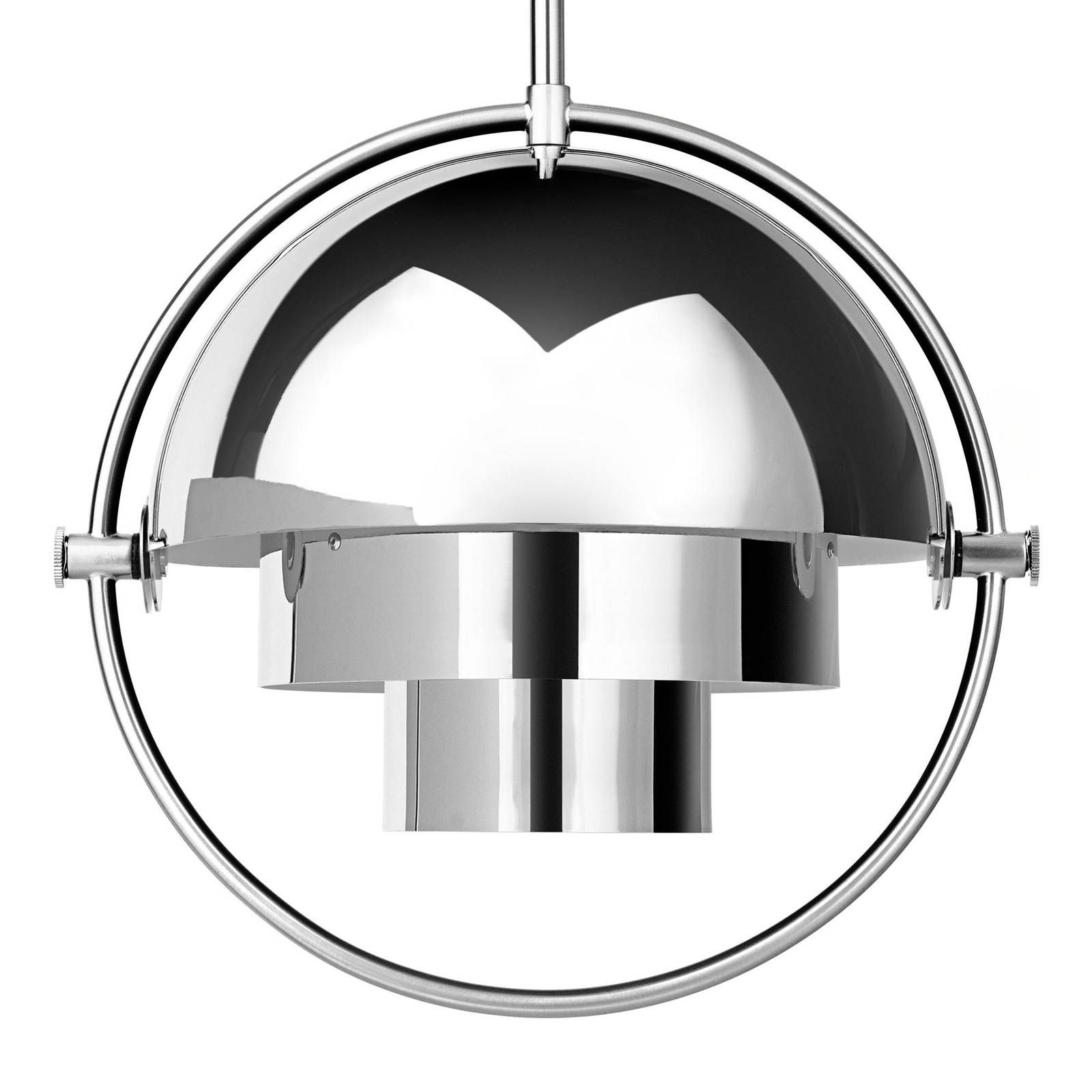 GUBI Multi-Lite závesná lampa 25, 5 cm chróm/chróm, Obývacia izba / jedáleň, kov, E27, 60W