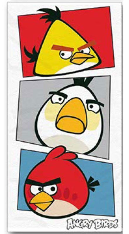 Osuška Halantex Angry Birds bielá froté 70 x 140 cm