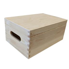 Drevený univerzálny box s vekom, 30 x 20 x 13 cm