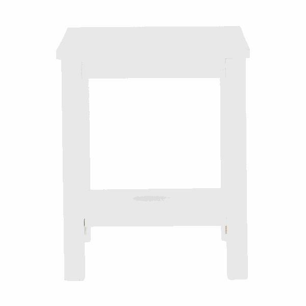 Nočný stolík, masív/biela, FOSIL