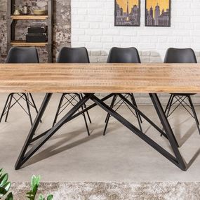 Estila Industriálny jedálenský stôl Steele Craft do jedálne z masívneho mangového dreva s čiernymi nohami z kovu 240cm