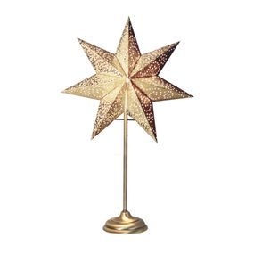 STAR TRADING Stojacia hviezda Antique, kov/papier, zlatá, kov, papier, E14, 25W, L: 34 cm, K: 55cm