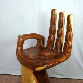 Stolička RUKA 2, exotické drevo, ručná práca