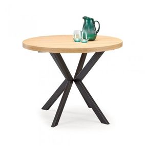 Jedálenský stôl Peleza rozkladací 100-250x75x100 cm (dub,čierna)